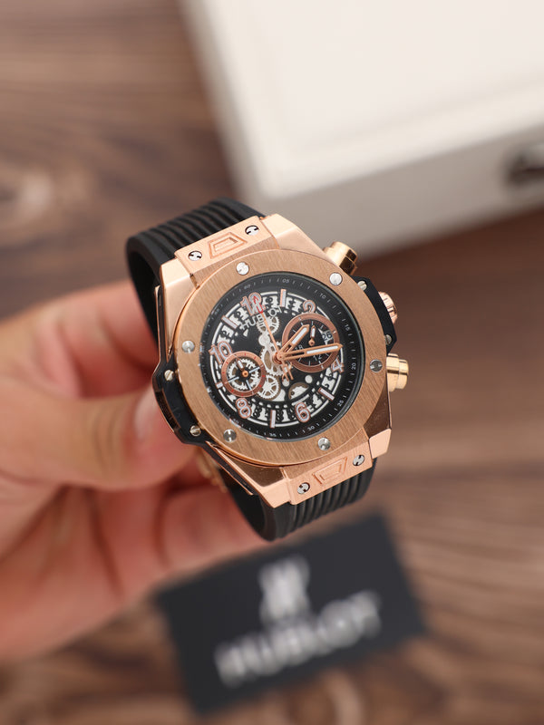 שעון יד HB לגברים 42 מ״מ – איכות קלאסית, כולל קופסה יוקרתית